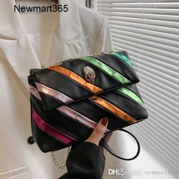 Designer sac à bandoulière femmes nouvelle mode pochette polyvalente sacoche pochette aigle tête rayure chaîne sac à bandoulière