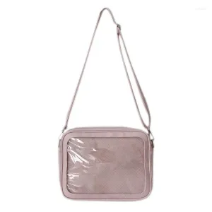 Bolsos de hombro de diseñador para mujer, bolso Ita de Harajuku japonés, bolso Itabag de bolsillo transparente de PU, uniforme niña de secundaria, cruzado JK