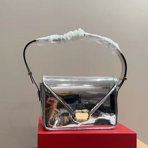 Bolsos de hombro de diseñador, bolso cuadrado para mujer, bolsos de moda para las axilas, solapa brillante