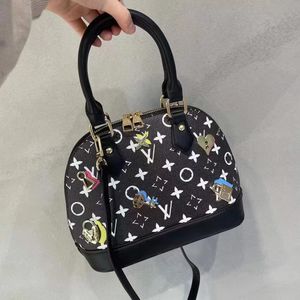 Designer Shell Bag Damesschoudertas Luxe crossbodytas Zwarte tas met patroon Make-uptas Luxe Lana-tas