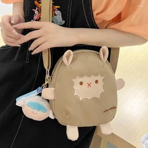 Designer Schoudertassen Nylon Leuke Cartoon Schapentas Voor Dames 2024 INS Japanse Veelzijdige One Mobile Girls Crossbody