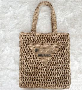 Sac de plage à bandoulière de styliste, sacs de Shopping tissés creux en maille à la mode pour l'été, fourre-tout en paille 6 couleurs