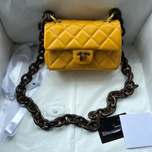 Diseñador de la moda del hombro Damas Classic Genuine Leather Gold Chain Tote Messenger Bags