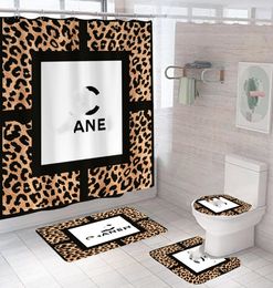 Rideau de douche design quatre pièces, rideau imperméable pour salle de bain, tapis de sol antidérapant, tapis de toilette, fournitures de salle de bain
