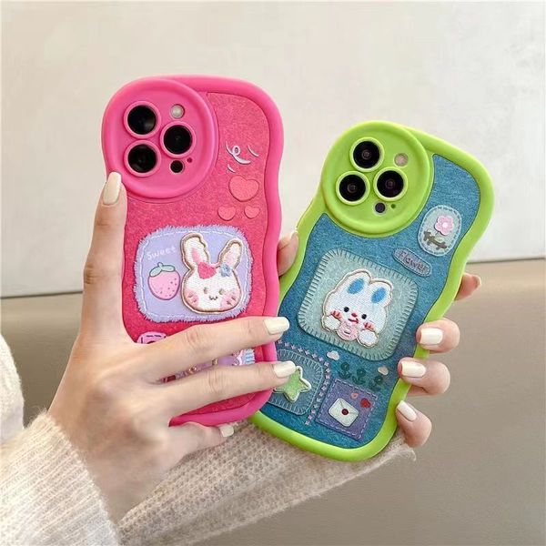 Étui de téléphone en silicone design dessin animé petit lapin iPhone 14 11 12 13 Pro Max 12 13 Plus X XS XR XSMAX étui de protection contre l'automne