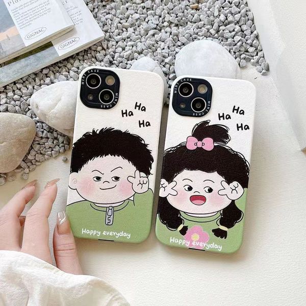 Coque de téléphone en silicone de créateur Couple Dessin animé mignon Convient pour iPhone 14 13 12 Pro max 11 14plus Coque souple Coque de téléphone anti-chute