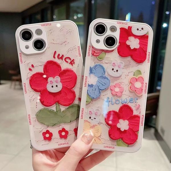 Funda de teléfono de silicona de diseño Flor de pintura al óleo adecuada para iPhone 14 13 12 Pro max 11 14plus Funda de teléfono anticaída de carcasa blanda