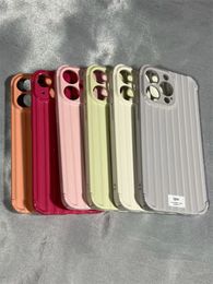 Designer Silicone Telefoon Case Simple Stripe geschikt voor iPhone 14 13 12 Pro Max 12 14plus Soft Shell Anti-Fall Phone Case