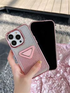 Designer Silicone Phone Cases voor iPhone 13 Pro Max Diamond Designers Women Gradient Color Print Cover Pink Mobile Shell Protection Case