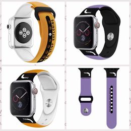 Designer siliconen horloge Smart Strap voor apple watch bands 49mm 38mm 40mm 44mm 41mm 45mm iwatch 4 5 6 SE 7 8 Series Rubber Embossing 3D Concave Pattern Bracelet ap Band