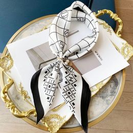 Designer Silk Sjalf Modemerk Wrap Women Monogram Hoofdsjaal
