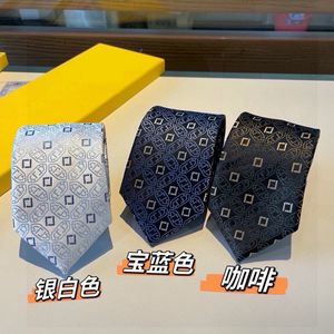 Ontwerper Echte Silk Ties Hoge kwaliteit Men Business Casual Tie Luxurys Brand Fashion Accessories Slim Neckties Blue Pattern Tie Luxury letters Cravat
