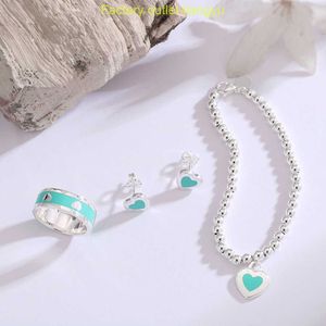 Collier pendentif en argent de créateurJia Di Jia Bracelet Boutique Bijoux Saint Valentin Cadeau Amour Goutte Colle Émail Ensemble Bijoux Oreille Tiffanans