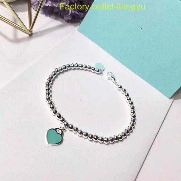 Collier pendentif en argent de créateur, bracelet de perles rondes en émail pur avec un cadeau de mode classique haut de gamme pour femmes tiffanans