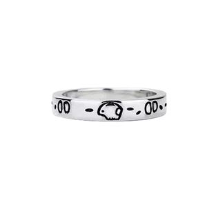 Designer Silver Plaqué Ghost Mens Bague Personnalité Couples Taille 6 7 8 9 10 Créateur de bijoux pour femmes Lettres Crâne de luxe Cadeaux d'Halloween Anneaux de mariage