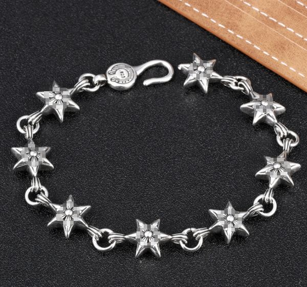 Designer Silver Star Cross Bracelets Bracelet pour hommes et femmes Marque de luxe Tendance Personnalité Punk Cross Style Lovers Cadeau Hip Hop Rock Bijoux Top