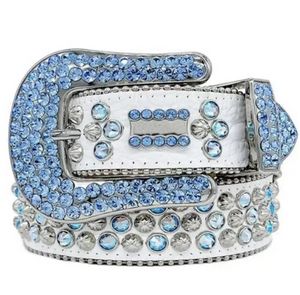 Designer Simon ceintures pour hommes femmes ceinture de diamant brillant de haute qualité en cuir artificiel doux multicolour durable avec des strass bling