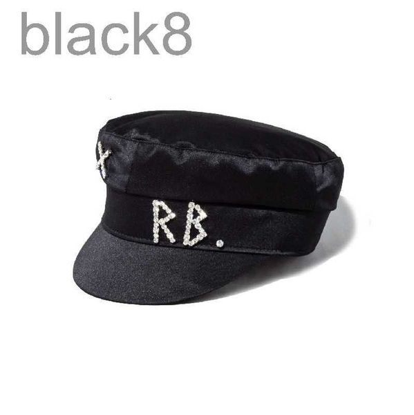 Designer Simple Strass Chapeau Femmes Hommes Street Fashion Style Gavroche Chapeaux Bérets Noirs Flat Top Caps UUVU