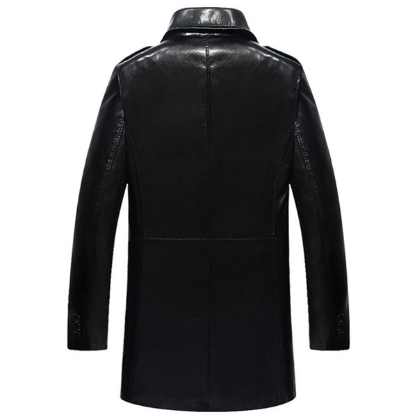 Gabardina de piel de oveja de diseñador de un solo pecho para hombre chaqueta de cuero genuino de negocios informal de invierno abrigo para hombre Xxxxl 4xl calidad Da