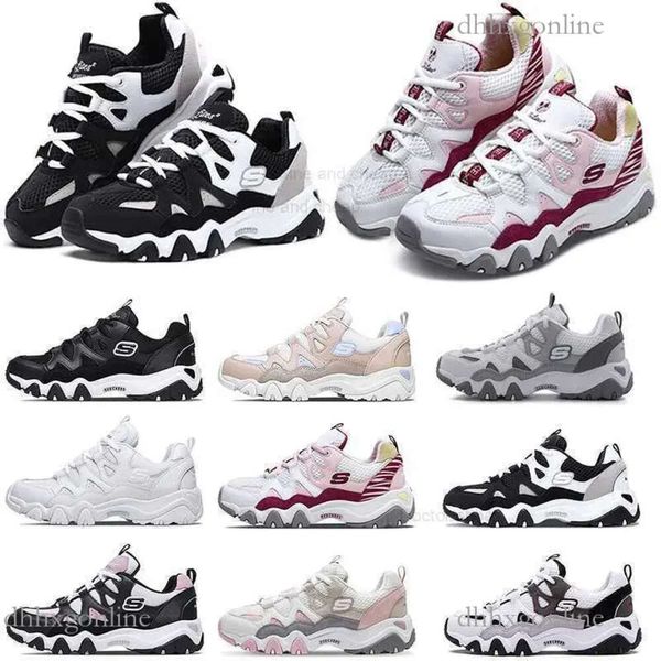 Designer Skecher Chaussures de course officielles pour femmes Printemps Rétro Skecher D'lites 1.0 Lovers Casual Panda Chaussures de papa surélevées à semelles épaisses