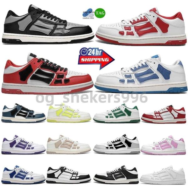 Designer Skeleton Casual Amiries Skel High Low Chaussures Low Hommes Baskets Designer Femmes Spring Bones Skeleton Upper Low-cut Runner baskets Chaussure