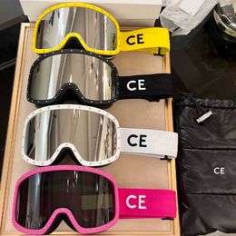 Designer Ski Goggles Skis zonnebril Men Dames Professionele topkwaliteit Pink Glazen Blauwe dubbellaags Fog-Proof Winter Outdoor Snow Skiing Sports Lux NPES