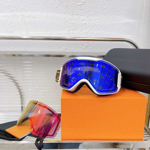 Designer Ski Goggles Skis Sunglasses Men Femmes Professional Top Quality Pink Lunes Blue Double-couche à l'épreuve de brouillard hiver extérieur Snow Skiing Sports Lux B7BX # UFVI