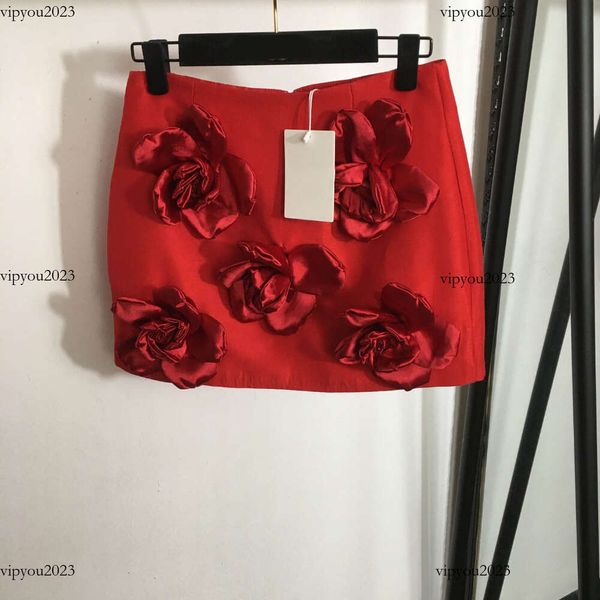 Diseñador SkirT Women Brand Ropa para mujeres Vestido de verano Fashion 3d Decoración floral LOGO Damas Sexy Minifirt 10 de abril