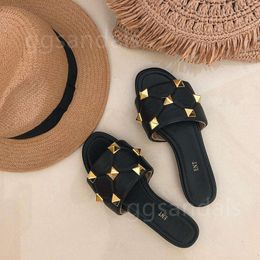 Designer Slide mode quilt sexy slipper muilezel schuifregelaars sandaal luxe casual schoenen outdoor zomer strand leer plat zwart wit loafer cadeau
