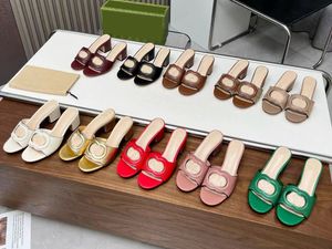 Designer Slide Sandales Interlocaliser G découpe à plat Pantoufles de femmes Sandales Sandales Sandales Baques Casual Chaussures Fashion Luxury Slides Cuir Taille 35-43