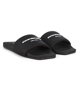 Designer dia sandalen dames luxe zwembad glijbaan in nylon platte hiel vierkant tenen EU35-40 met doos indoor buiten