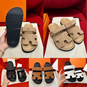 Designer Slide Slippers Strand Klassieke Platte Sandalen Slide Luxe Zomer Dame Lederen Slippers Topkwaliteit Heren Dames Slides Sandale Maat 35-44 Schoenen 0o5