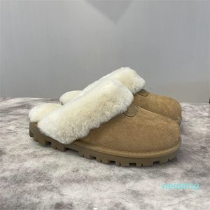 Diseñador Sliders Sandalias Triple Slipper Invierno Lana Cálido Moda Hombres Mujeres Vestido Clásico