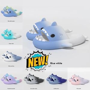 2024 Été Designer Shark Sliders Pantoufles Hommes Femmes Enfants Diapositives Rose Bleu Gris Sandales En Mousse À Mémoire Doux Coussin Épais Pantoufle Nuage Slide Intérieur Extérieur 83