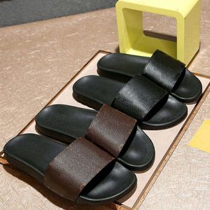Designer glisse hommes pantoufles pantoufles noires marron à la mode