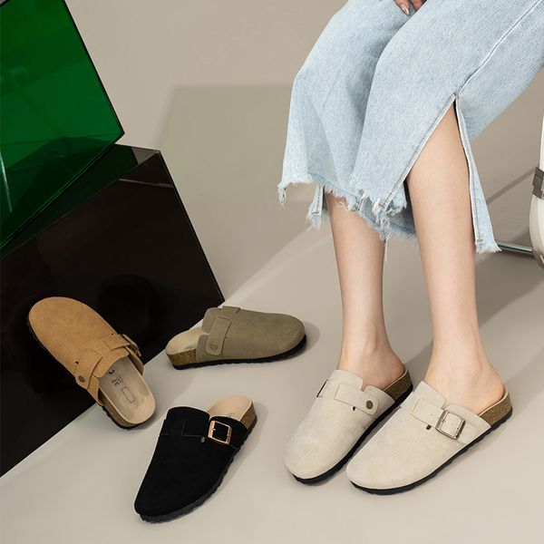 Diseñador Diapositivas Plataforma Sandalias Birkinstocks Bostons Zuecos Flip Flop Zapatillas Hebilla de cuero Mujeres para hombre Sandalia Entrenadores al aire libre Arizona Mocasines Birkin Zapatos