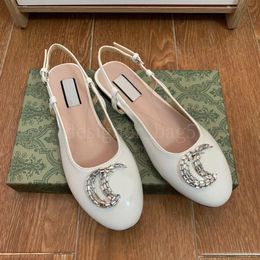 Designer Slides Dames Sandalen Slippers Leren Damessandaal met Dubbele Diamant Ontwerp Damespantoffels Avond Banket Trouwjurk Accessoires