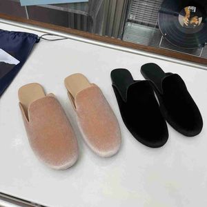 Designer glisses femmes pantoufle en velours glissade d'été de sandale de sandale de sandale de luxe taille 35-41
