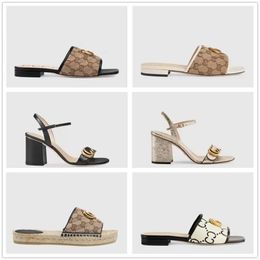 Designer slides dames pantoffels schoenen sandalen Nieuwe elektrische geborduurde platte pantoffels stof geïmporteerd