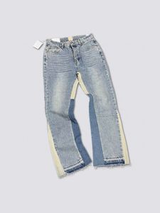 Designer Slim Fit Mens Jeans élastique de mode élastique marque de mode Bleu et blanc Pantalon denim pour hommes Pantalons de moto décontractés