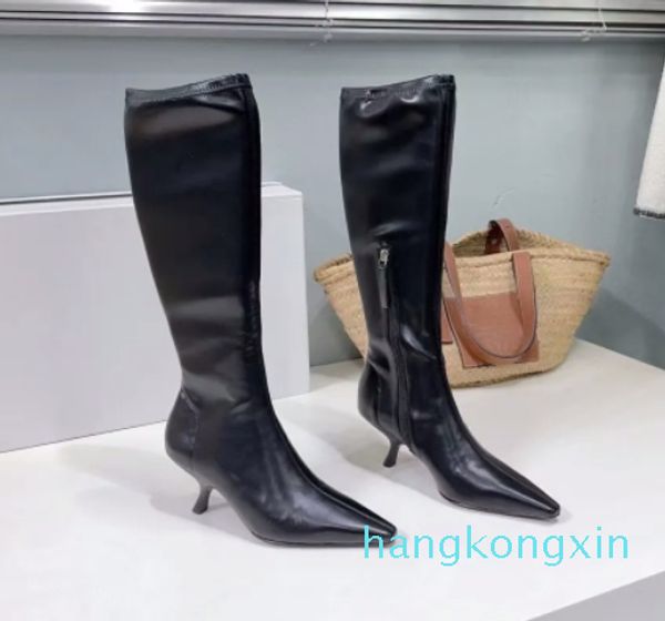 Designer Sling Boot luxe en cuir talon aiguille femmes Spike bottes élastiques mode de haute qualité