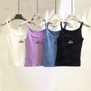 Designer Sling Vest Knits T -stukken voor vrouwen geborduurde letters Top mode gebreide T -shirts korte stijltanks ontwerpers tops