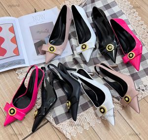 Designer Slingback Hakken Schoenen Dames Lederen Hoge Hak Schoen Dames Feest Trouwjurk Schoen