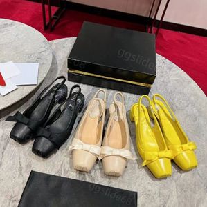 Designer Slingbacks Sandals Ballet Vérite en cuir ouvert sur des chaussures de robe de fête à talons de talons de talon formel