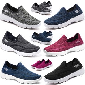 Diseñador Slip-on Running Running Men zapatillas de deporte Femeninas Rose Rose Red Dark Blue Black Black 36-44