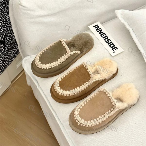 Designer Slipper Australian Braid Pantoufles Tasman Slides Plate-forme plate Mélange de laine Loisirs d'hiver Vêtements chauds Fuzz Boot Fourrure de neige Fourrure Fluffy Mocassins Mule