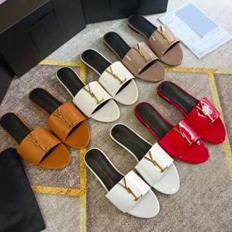 Designer Slipper Luxe Sondale Top Kwaliteit Buitenshuis Casual schoenen Travel Slide Fashion Summer Sliders Walk Shoe Dames Mule Leather Flat Heel Loafer Gift Sandaal