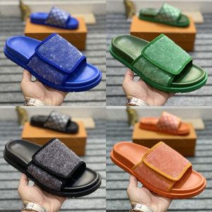Designer Slipper Heren Slippers Mode Dia's Zomer Kussen Sandaal Afdrukken Katoen Muilezel Klassieke muilezels