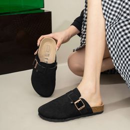 Designer Slipper Sandale 2024 Summer en cuir authentique chaussures Bocken Sac de femme femme à moitié suit