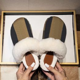 Designer Slipper Sandaal Slippers Herfst/Winter B Familie Plush vrouwelijke Matsuke Half Trailer bontglaasjes Baotou Cotton
